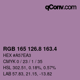 カラーコード: RGB 165 126.8 163.4 | qconv.com