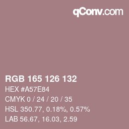 Color code: RGB 165 126 132 | qconv.com
