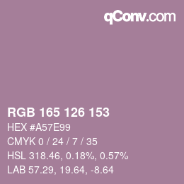 Farbcode: RGB 165 126 153 | qconv.com