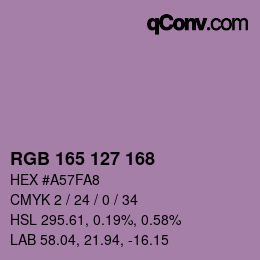 Color code: RGB 165 127 168 | qconv.com