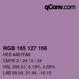 Color code: RGB 165 127 168 | qconv.com