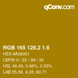 カラーコード: RGB 165 128.2 1.6 | qconv.com
