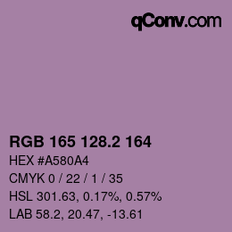 Color code: RGB 165 128.2 164 | qconv.com