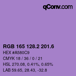 カラーコード: RGB 165 128.2 201.6 | qconv.com