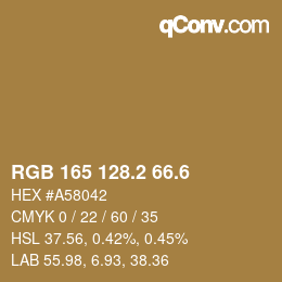 カラーコード: RGB 165 128.2 66.6 | qconv.com
