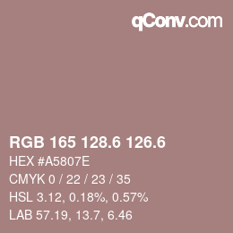 カラーコード: RGB 165 128.6 126.6 | qconv.com