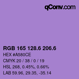 カラーコード: RGB 165 128.6 206.6 | qconv.com