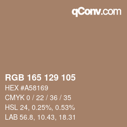 Farbcode: RGB 165 129 105 | qconv.com