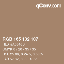 カラーコード: RGB 165 132 107 | qconv.com