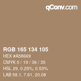 Farbcode: RGB 165 134 105 | qconv.com