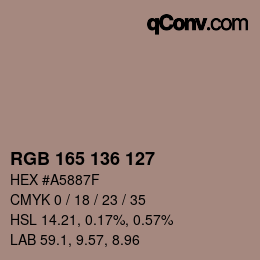 Code couleur: RGB 165 136 127 | qconv.com