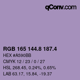 カラーコード: RGB 165 144.8 187.4 | qconv.com