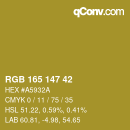 Farbcode: RGB 165 147 42 | qconv.com