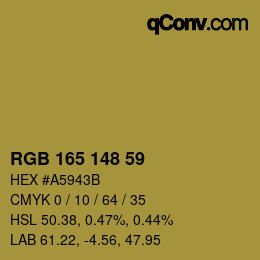 Farbcode: RGB 165 148 59 | qconv.com