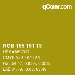 カラーコード: RGB 165 151 13 | qconv.com