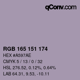 Color code: RGB 165 151 174 | qconv.com