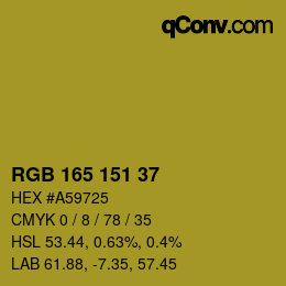 カラーコード: RGB 165 151 37 | qconv.com