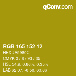 Color code: RGB 165 152 12 | qconv.com