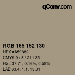 カラーコード: RGB 165 152 130 | qconv.com