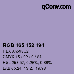Color code: RGB 165 152 194 | qconv.com