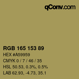 Farbcode: RGB 165 153 89 | qconv.com
