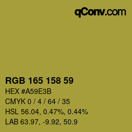 カラーコード: RGB 165 158 59 | qconv.com