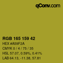 カラーコード: RGB 165 159 42 | qconv.com