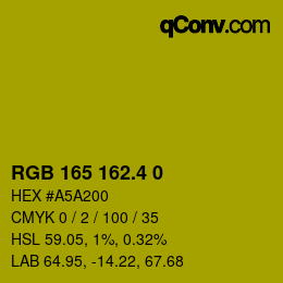 カラーコード: RGB 165 162.4 0 | qconv.com