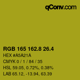 カラーコード: RGB 165 162.8 26.4 | qconv.com