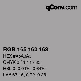 Color code: RGB 165 163 163 | qconv.com