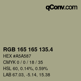 カラーコード: RGB 165 165 135.4 | qconv.com