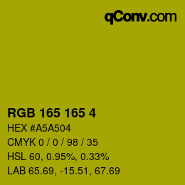 Color code: RGB 165 165 4 | qconv.com