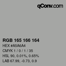 Farbcode: RGB 165 166 164 | qconv.com