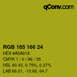 カラーコード: RGB 165 166 24 | qconv.com