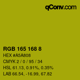 Color code: RGB 165 168 8 | qconv.com