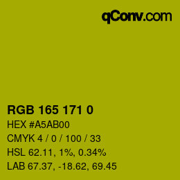 颜色代码: RGB 165 171 0 | qconv.com