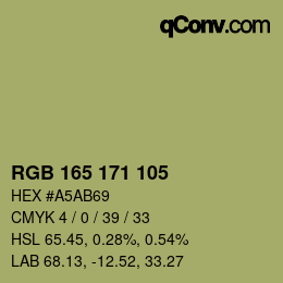 颜色代码: RGB 165 171 105 | qconv.com