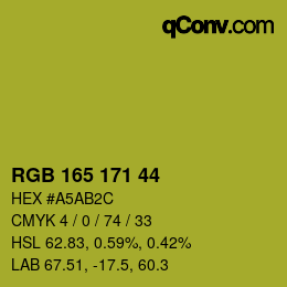 カラーコード: RGB 165 171 44 | qconv.com