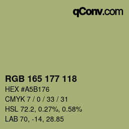 Farbcode: RGB 165 177 118 | qconv.com