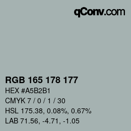Code couleur: RGB 165 178 177 | qconv.com