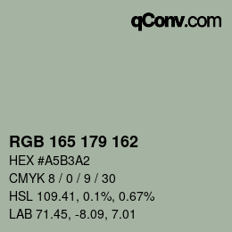 Farbcode: RGB 165 179 162 | qconv.com