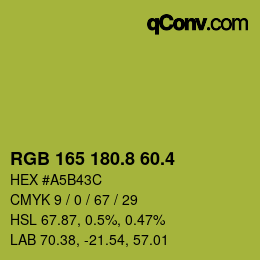 カラーコード: RGB 165 180.8 60.4 | qconv.com