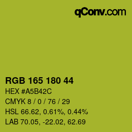 颜色代码: RGB 165 180 44 | qconv.com