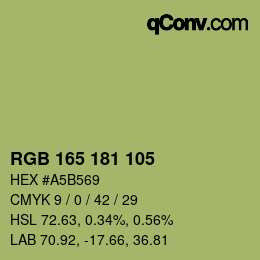 カラーコード: RGB 165 181 105 | qconv.com
