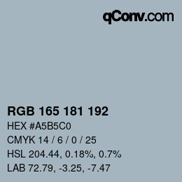 Code couleur: RGB 165 181 192 | qconv.com