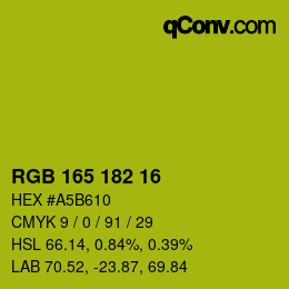 カラーコード: RGB 165 182 16 | qconv.com