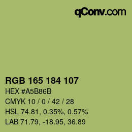 Color code: RGB 165 184 107 | qconv.com