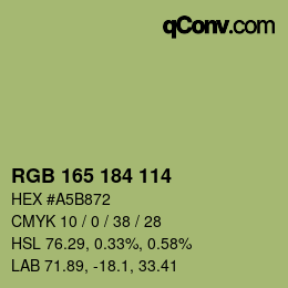 カラーコード: RGB 165 184 114 | qconv.com