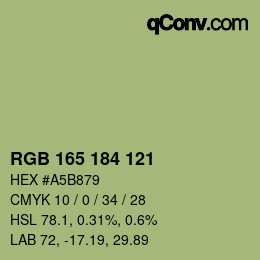 カラーコード: RGB 165 184 121 | qconv.com