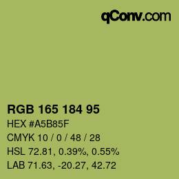 Color code: RGB 165 184 95 | qconv.com